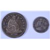 Image 1 : LOW GRADE TYPE COINS (SEATED QUARTER, SEATED HALF DIME)