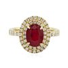 Image 1 : 14KT Yellow Gold 2.17ct Ruby and Diamond Ring