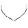 Image 1 : 14KT White Gold 12.74ctw Tanzanite and Diamond Necklace