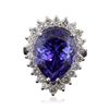 Image 1 : 14KT White Gold GIA Certified 13.39ct Tanzanite and Diamond Ring