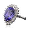 Image 2 : 14KT White Gold GIA Certified 13.39ct Tanzanite and Diamond Ring