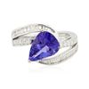 Image 1 : 18KT White Gold 3.59ct Tanzanite and Diamond Ring