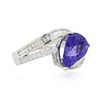 Image 2 : 18KT White Gold 3.59ct Tanzanite and Diamond Ring