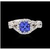 Image 1 : 14KT White Gold 1.62ct Tanzanite and Diamond Ring