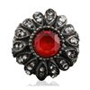 Image 1 : Silver 1.45ct Red Crystal and Cubic Zirconia Ring