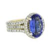 Image 2 : 14KT Yellow Gold 3.54ct Tanzanite and Diamond Convertible Ring