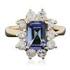 Image 1 : 14KT Yellow Gold 2.86ct Tanzanite and Diamond Ring