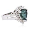 Image 2 : 14KT White Gold 3.26ct Tourmaline and Diamond Ring