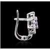 Image 2 : 14KT White Gold 1.08ctw Tanzanite and Diamond Earrings