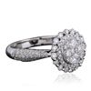 Image 2 : 14KT White Gold 1.59ctw Brilliant Cut Diamond Ring