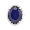 Image 1 : 14KT White Gold 14.83ct Sapphire and Diamond Ring