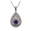 Image 2 : 14KT White Gold 1.88ct Tanzanite and Diamond Pendant With Chain