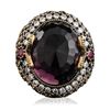 Image 1 : Silver 5.90ct Purple Crystal, Ruby, Emerald and Cubic Zirconia Ring