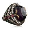Image 2 : Silver 5.90ct Purple Crystal, Ruby, Emerald and Cubic Zirconia Ring