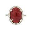 Image 1 : 14KT Yellow Gold 6.65ct Coral and Diamond Ring