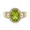 Image 1 : 14KT Yellow Gold 1.82ct Peridot and Diamond Ring