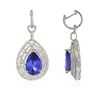 Image 2 : 14KT White Gold 10.62ctw Tanzanite and Diamond Earrings