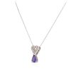 Image 3 : 14KT White Gold 0.93ct Tanzanite and Diamond Pendant With Chain