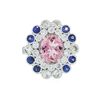 Image 1 : 14KT White Gold 2.24ct Tourmaline, Sapphire and Diamond Ring