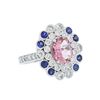 Image 2 : 14KT White Gold 2.24ct Tourmaline, Sapphire and Diamond Ring