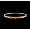 Image 1 : 14KT Yellow Gold 2.26ctw Orange Sapphire and Diamond Bangle Bracelet