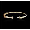 Image 3 : 14KT Yellow Gold 2.26ctw Orange Sapphire and Diamond Bangle Bracelet