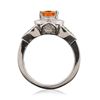 Image 3 : 14KT White Gold 1.35ct Orange Sapphire and Diamond Ring