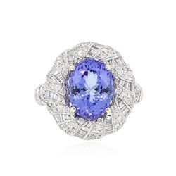 18KT White Gold 4.86ct Tanzanite and Diamond Ring