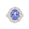 Image 1 : 18KT White Gold 4.86ct Tanzanite and Diamond Ring