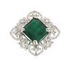 Image 1 : 14KT White Gold 13.22ct Emerald and Diamond Ring