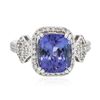 Image 1 : 14KT White Gold 6.30ct Tanzanite and Diamond Ring