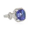 Image 2 : 14KT White Gold 6.30ct Tanzanite and Diamond Ring