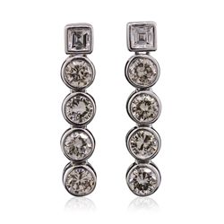 18KT White Gold 2.20ctw Diamond Earrings