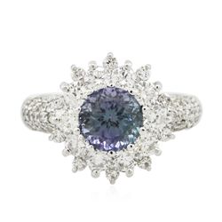 14KT White Gold 1.67ct Tanzanite and Diamond Ring