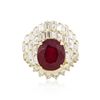 Image 1 : 14KT Yellow Gold 6.78ct Ruby and Diamond Ring