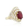 Image 2 : 14KT Yellow Gold 6.78ct Ruby and Diamond Ring