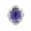 Image 1 : 14KT White Gold 13.23ct Tanzanite and Diamond Ring