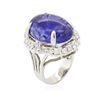 Image 3 : 14KT White Gold 13.23ct Tanzanite and Diamond Ring