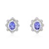 Image 1 : 14KT White Gold 2.52ctw Tanzanite and Diamond Stud Earrings