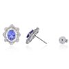 Image 2 : 14KT White Gold 2.52ctw Tanzanite and Diamond Stud Earrings