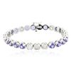 Image 1 : 14KT White Gold 9.20ctw Tanzanite and Diamond Bracelet