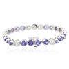 Image 2 : 14KT White Gold 9.20ctw Tanzanite and Diamond Bracelet