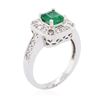 Image 3 : 14KT White Gold 0.77ct Emerald and Diamond Ring