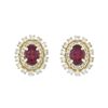 Image 1 : 14KT Yellow Gold 1.06ctw Ruby and Diamond Earrings