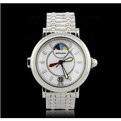Gerald Genta Stainless Steel Night and Day Wristwatch