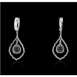 14KT White Gold 3.68ctw Black Diamond Earrings