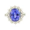 Image 1 : 14KT White Gold 5.86ct Tanzanite and Diamond Ring