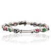 Image 1 : 14KT White Gold 1.72ctw Multi Gemstone Bracelet