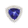 Image 1 : 14KT White Gold GIA Certified 18.78ct Tanzanite and Diamond Ring