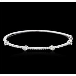 14KT White Gold 0.91ctw Diamond Bangle Bracelet